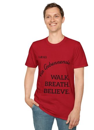 T-Shirt Jakobsweg WALK-BREATH-BELIEVE Farbe rot, Unisex