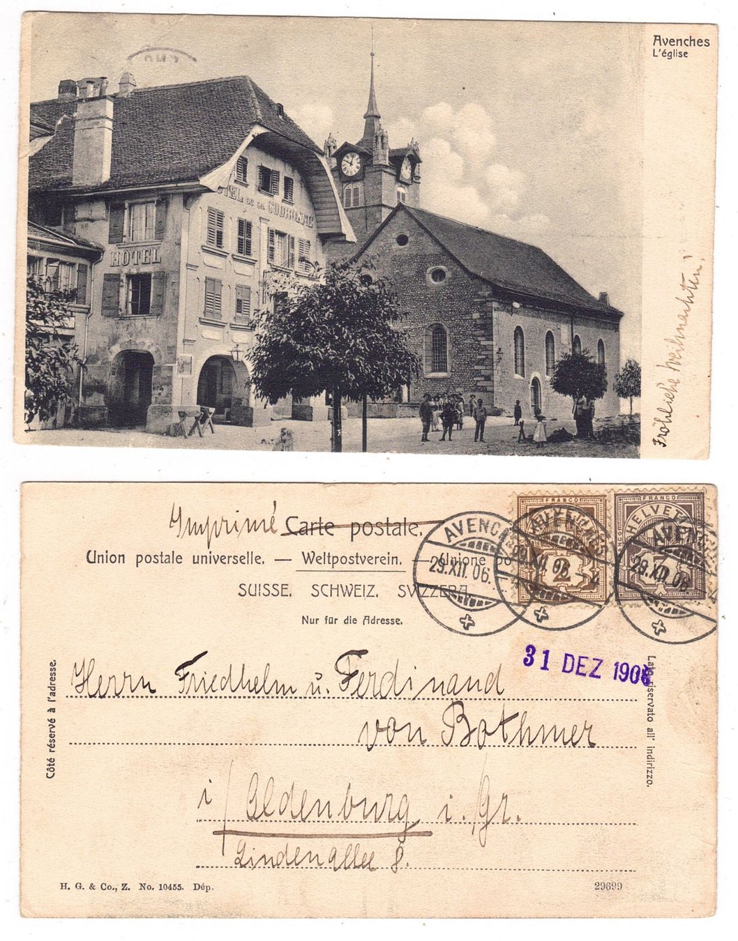 Ansichtskarten: Avenches, l'église – Gebraucht aus La Tour-de-Peilz von amjust