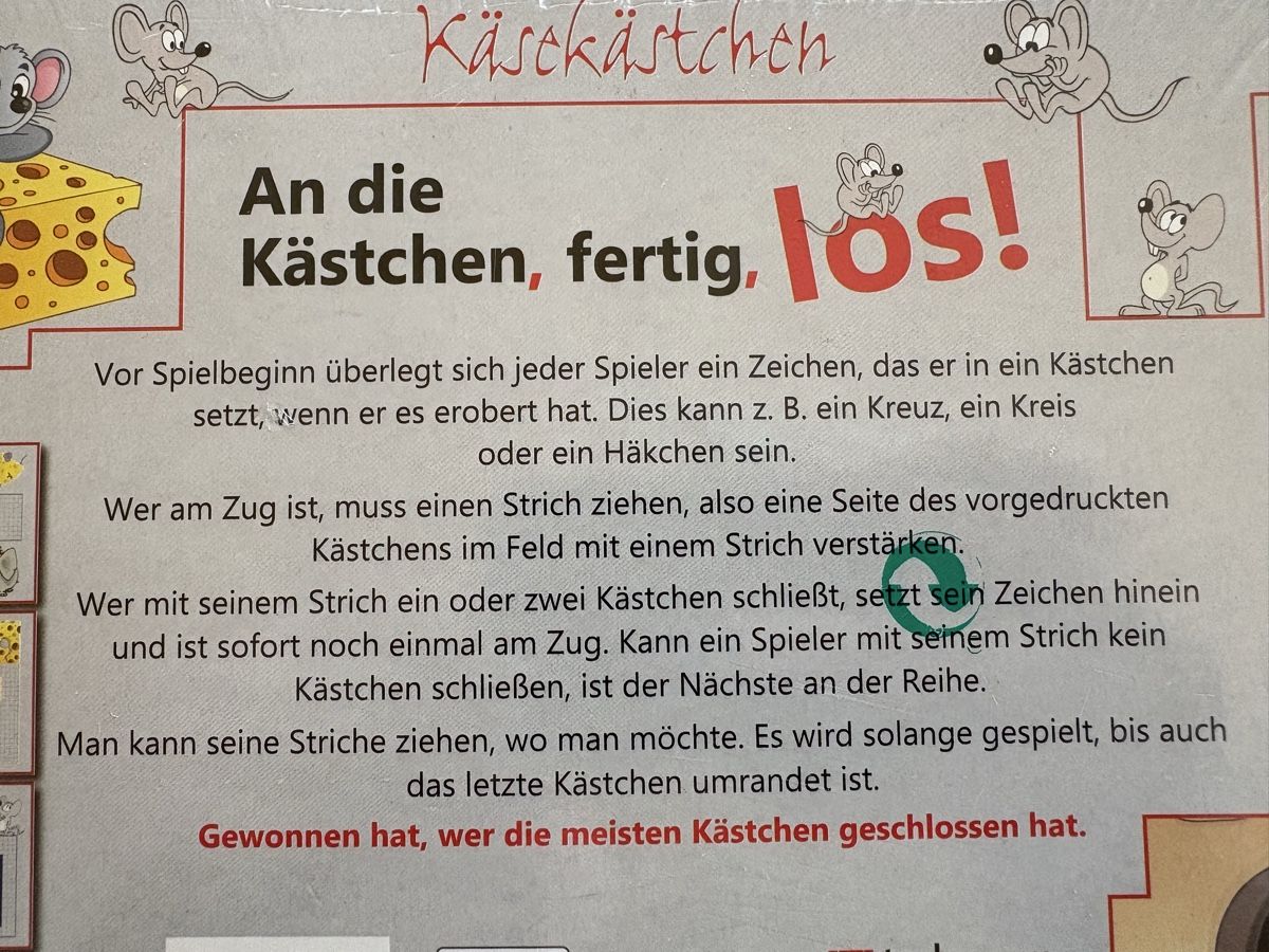 Giochi: Spiel Block Käsekästchen – Nuovo e nell'imballaggio originale da Rümlang venduto da SchumBru10 5
