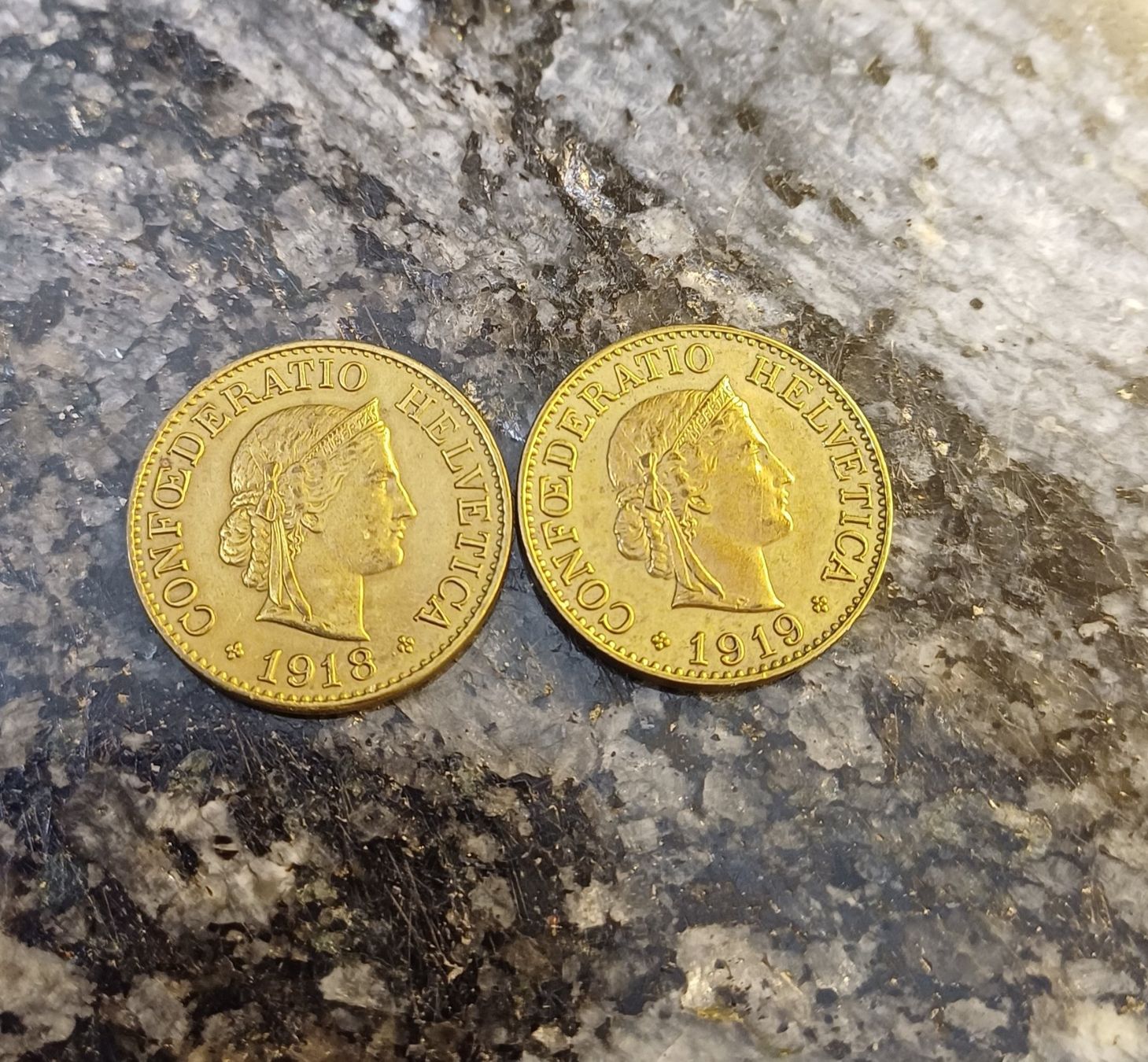Tutti le monete: 2 x Messing 1918 & 1919 ! – Usato da Rorschach venduto da Elfriede1920
