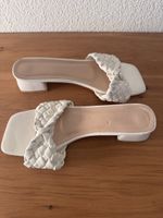 Pantoletten Damen geflochten weiss, Grösse 39, gebraucht