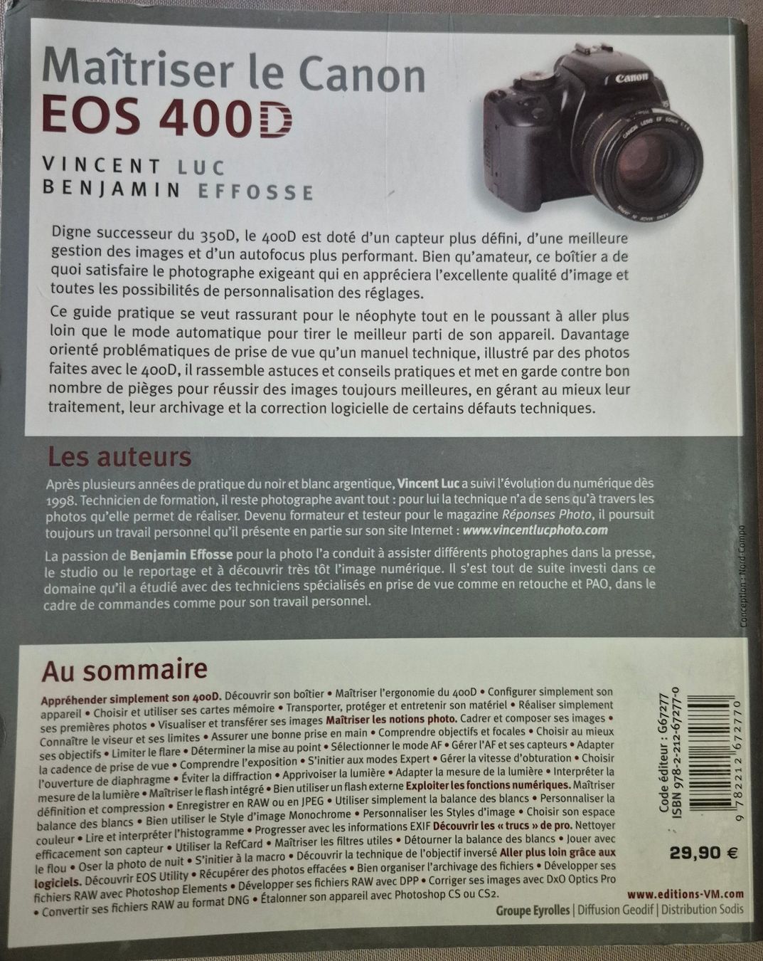 Bücher: Maîtriser le Canon EOS 400D - Vincent Luc – Gebraucht aus Petit-Lancy von millo5928 1