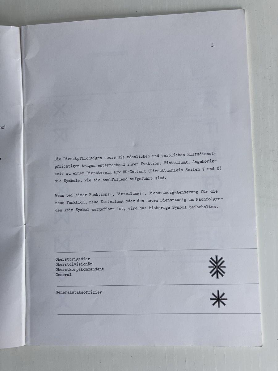 Schweizer Armee Placchette & Badge: Versuchsabzeichen CH-Armee um 1970 inkl. Dokumentation – Usato da Männedorf venduto da Galler 3