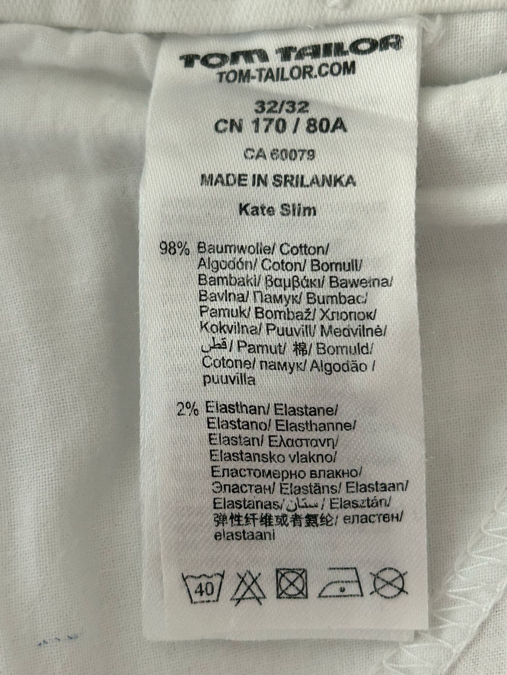 Tom Tailor Pantaloni: Weisse Tom Tailor Kate Slim Jeans Gr. 32/32 – Usato da Wädenswil venduto da coconut1289 2