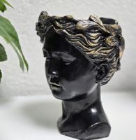 Schwarzer Kopf Übertopf, neuwertig, modern, Top Zustand