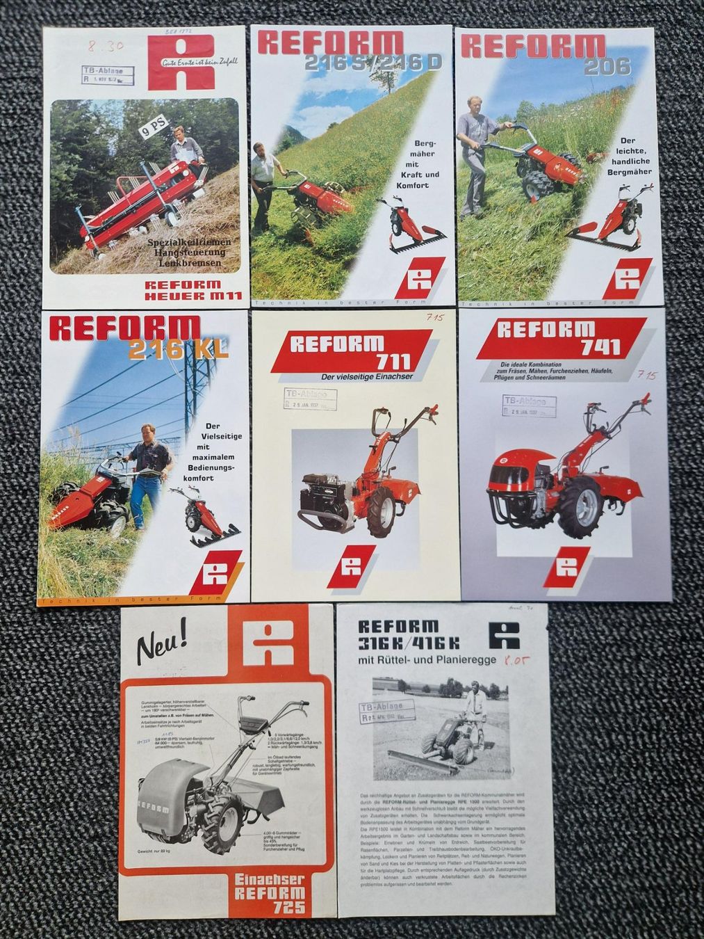 Reform Trattori: 1 Posten Original Reform Prospekte Motormäher / Hacken – Usato da Dürnten venduto da Bachtel84