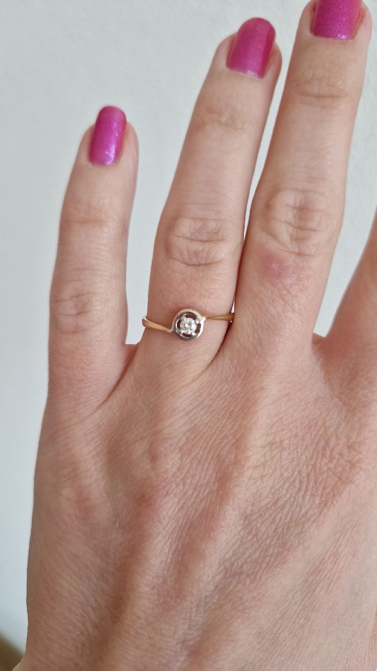 Bagues: Golden Ring mit Diamant – D'occasion à Zug par opo_cy5d 1