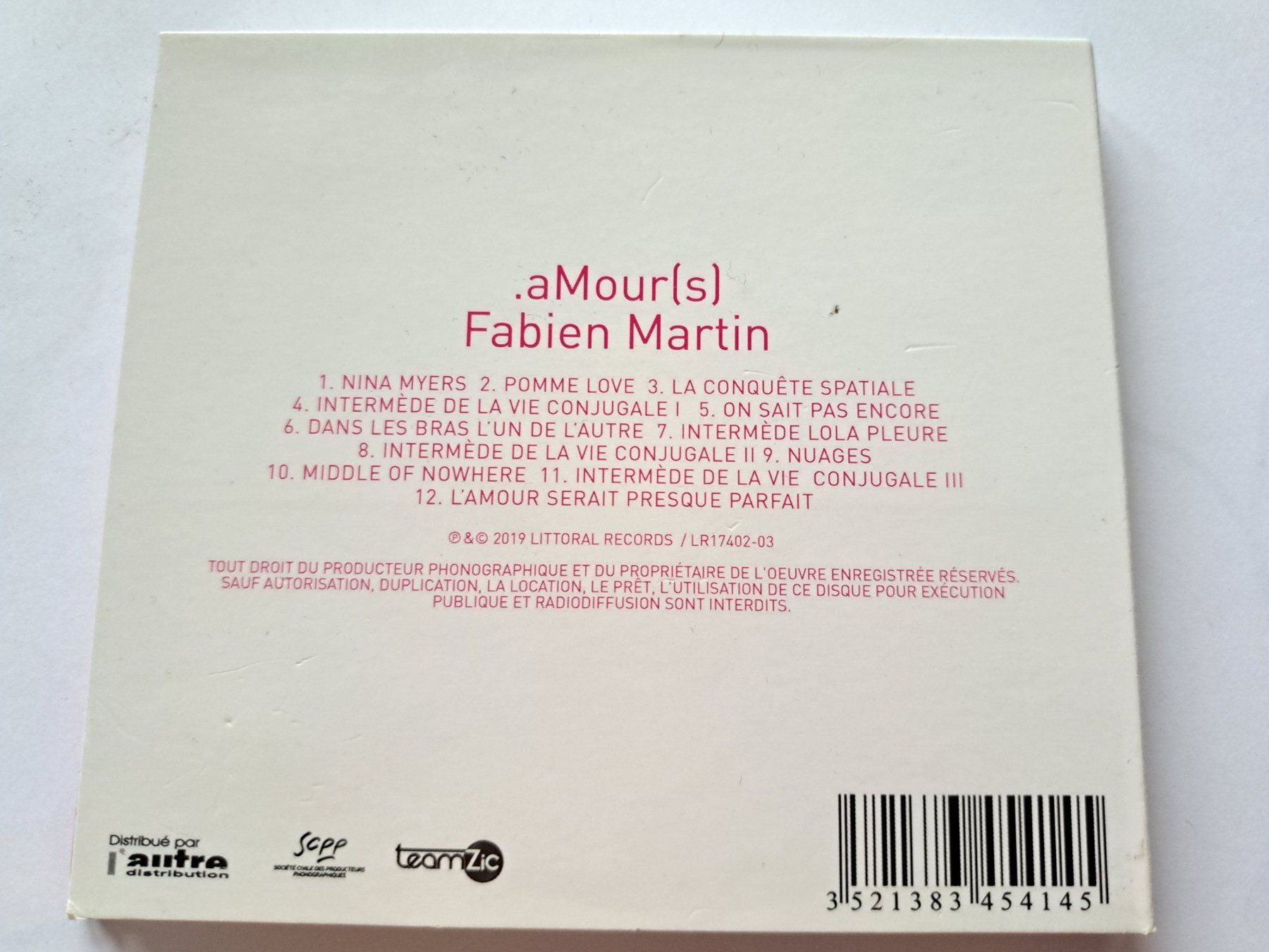 CD: CD Fabien Martin - Amours  – Usato da Pully venduto da bro_n52j 1