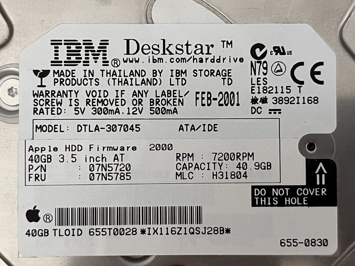 IBM Harddisks: IBM Deskstar 40Go IDE – Gebraucht aus La Neuveville von Oxalis-Studios 1