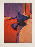 Franz Eggenschwiler : Holzschnitt "Comedia" 1998