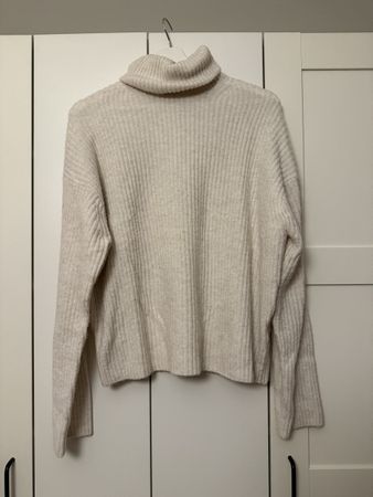 Rollkragen Strickpullover weiss Grösse S
