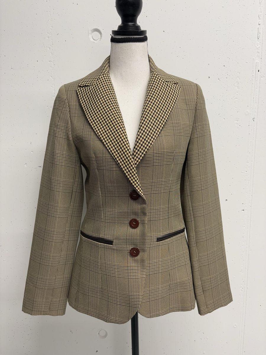 Morgan Giacche: Morgan Blazer Gr. 36 kariert beige braun Boho chic – Nuovo (secondo la descrizione) da Regensdorf venduto da secondchancefashion