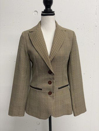 Morgan Blazer Gr. 36 kariert beige braun Boho chic