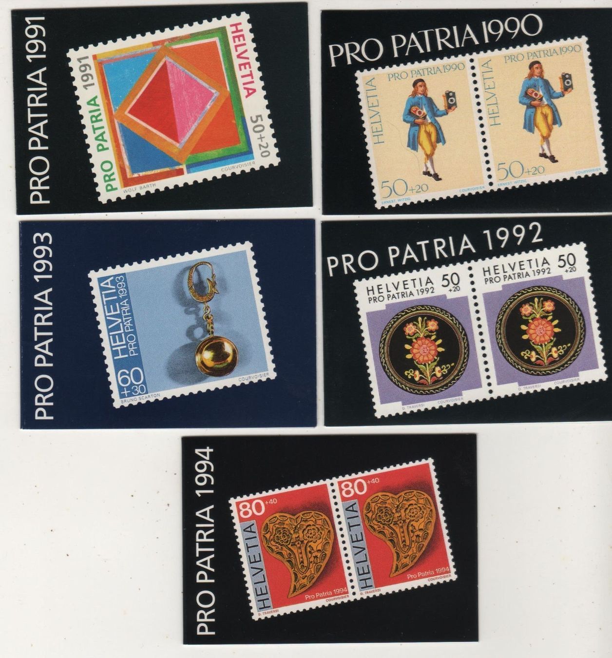 Alle Briefmarken: Pro Patria Markenhefte 1990-1994 ET-O – Neu (gemäss Beschreibung) aus Remetschwil von Hofiii