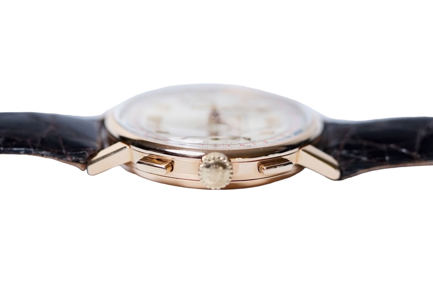 Longines Montres: Longines 18k Rose Gold Flyback Chronograph 1966' Ref. 7414 – D'occasion à Morges par 24time 4