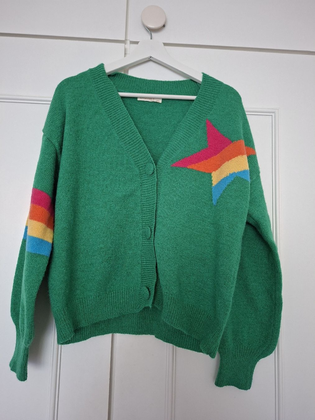 Cardigan vert à étoile multicolore – Style rétro 80s – M/L (Neu (gemäss ...