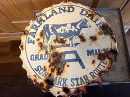 ALTE BLECH SCHILD MIT PATINA TOP SELTEN