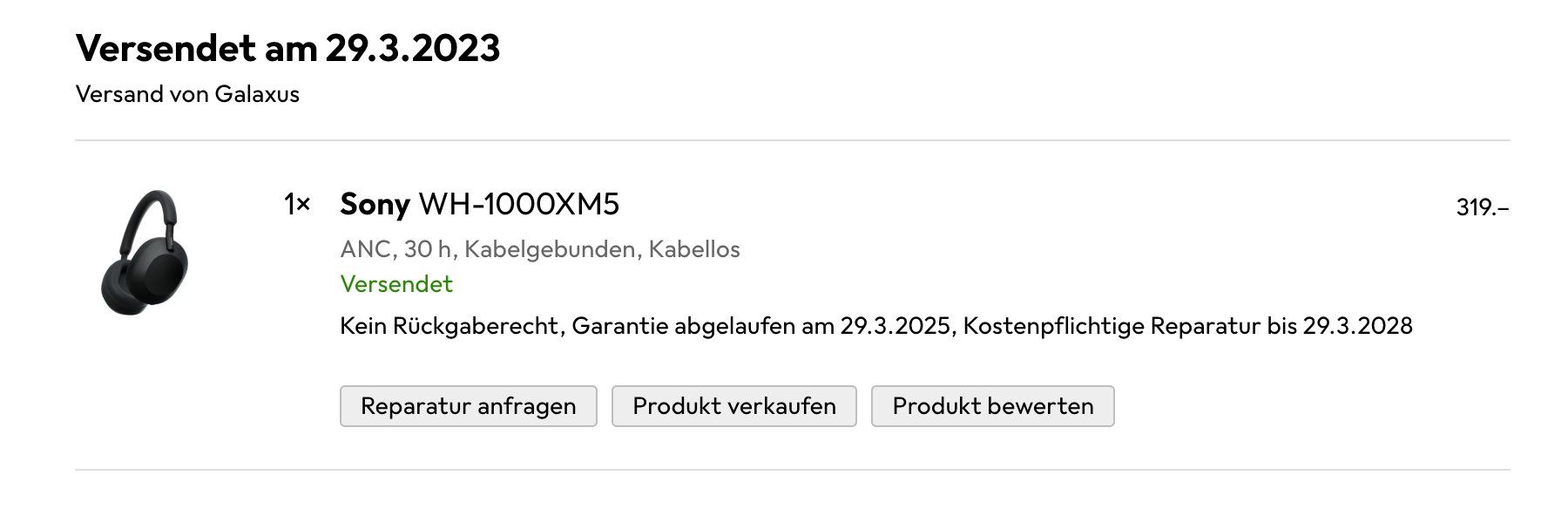 Sony Casques audio: Sony WH-1000XM5 – eingeschränkte Funktion – Défectueux à Rotkreuz par green2 4