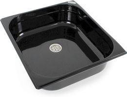 Edelstahl Spülbecken + Ablauf Schwarz