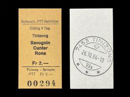 Tinizong Cunter Savognin Postauto Edmondsonsches Billett