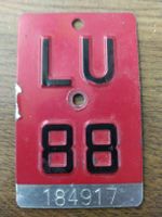 Vintage Velo Kontrollschild LU 88 - Seltenes Sammlerstück!