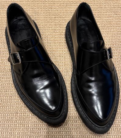 Saint Laurent Paris Creepers black leather Monk strap