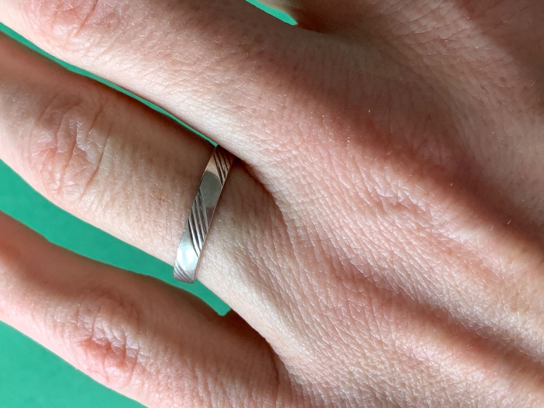 Bagues: Silberring schraffur simple – D'occasion à Laufen par Bellebellezza 1