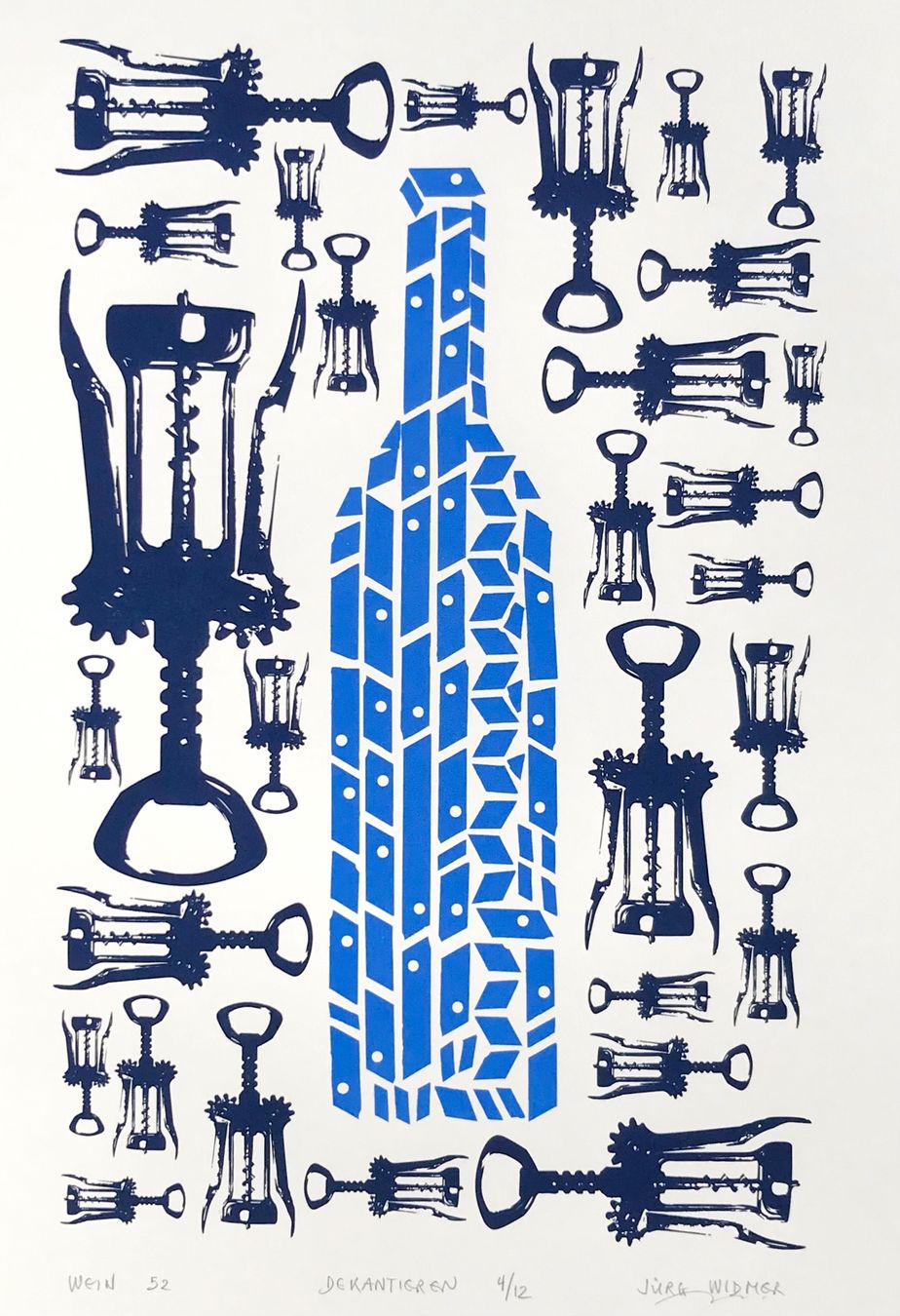 Grafica & Litografie: Artwine 52, Jürg Widmer, Siebdruck – Nuovo e nell'imballaggio originale da Seltisberg venduto da quadartswiss