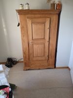 Armoire ancienne en bois massif, style rustique, 1 porte,...