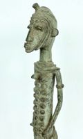Rarität feine alte weibliche Dogon Bronze Figur Mali 38 cm