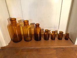 Apothekerflaschen Chemie antik braun 7x