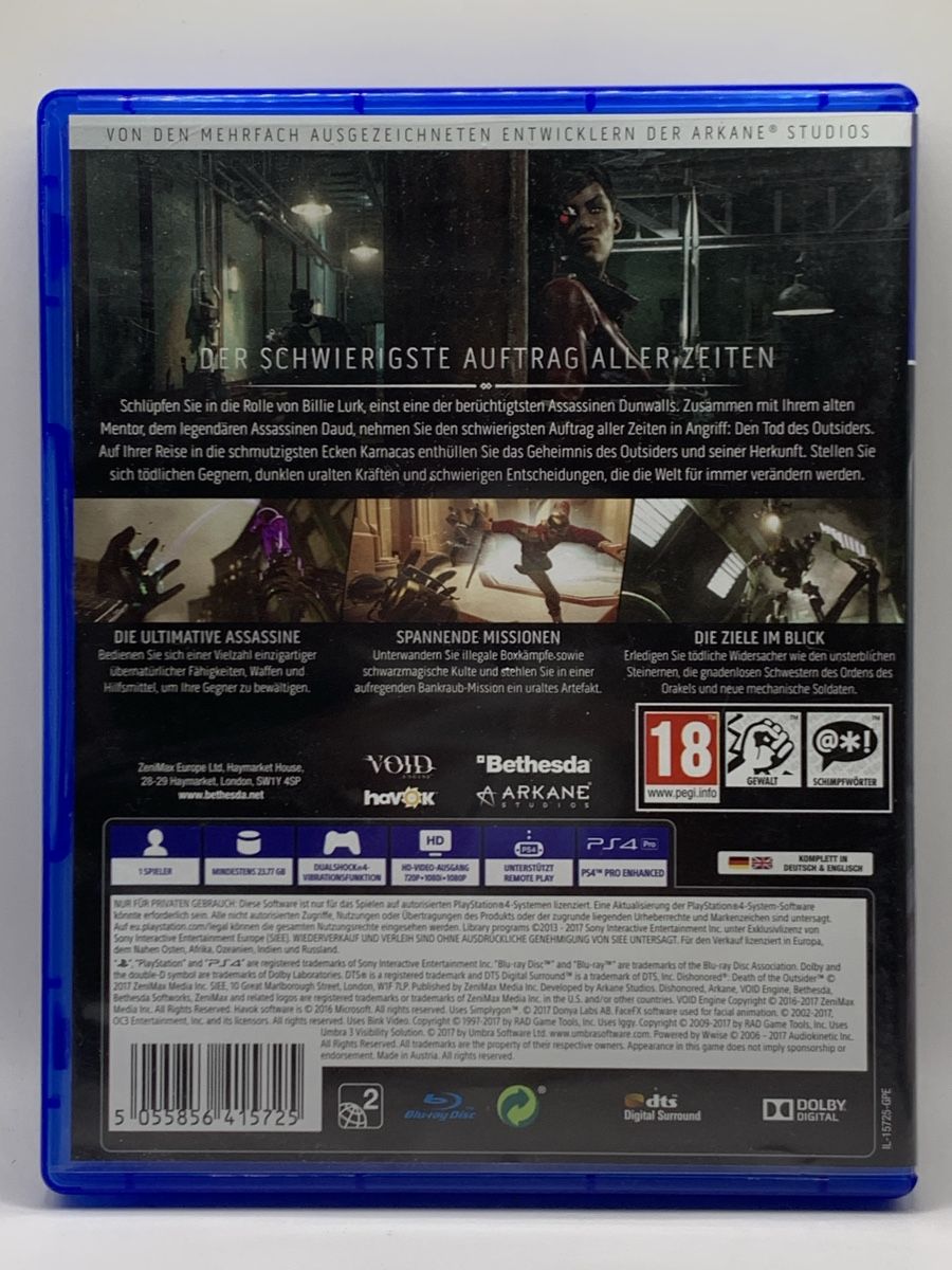 Sony Giochi: Dishonored: Der Tod des Outsiders - PS4 – Usato da Ostermundigen venduto da RG-Collector 1