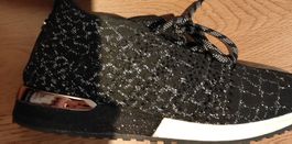 Schwarze Glitzer-Sneakers, Grösse 38, neuwertig! Bequem