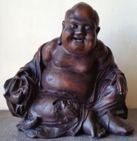 China Japan: Hotei, Okimono-Holzskulptur 1. Hälfte 20. Jhdt.