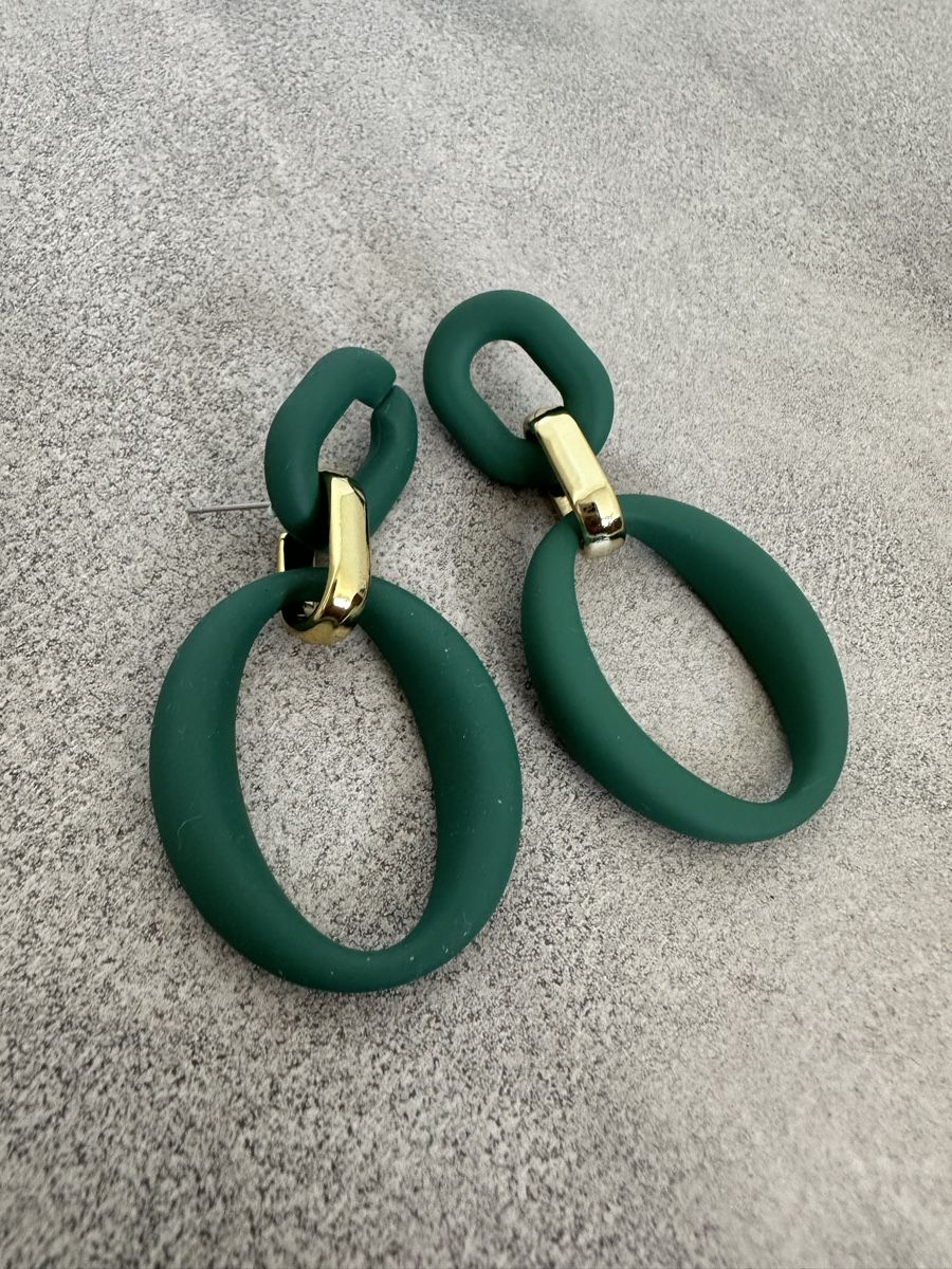 Orecchini pendenti & Orecchini a lobo: Grüne Statement Ohrringe mit goldenem Detail – Nuovo (secondo la descrizione) da Dietikon venduto da vithya88 1
