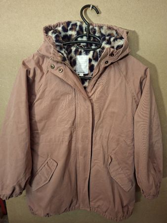 Winterjacke Mädchen altrosa Leopard gefüttert Grösse 140