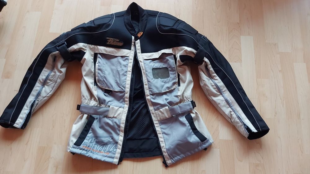 Motorrad Lederkombi Mehrfarbig - CE Zertifiziert, Mit Abnehmbaren Protektoren, Größe XL