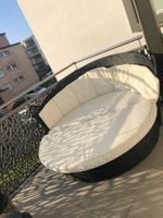 Rattan Loungeinsel schwarz