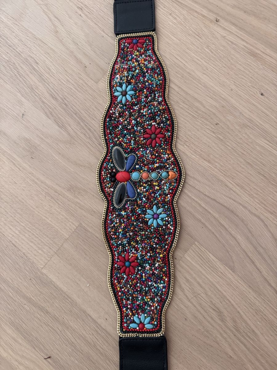Cinture: Elastic belt beaded dragonfly flowers size S M – Usato da Dübendorf venduto da ClaraS. 2