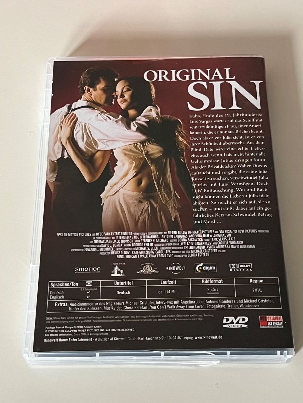 Tutti i DVDs: Original Sin - UNRATED - DVD – Nuovo (secondo la descrizione) da Altstätten SG venduto da sheamus 1