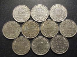 10 x 50 Rp  1950-1-2-7-8-60-1-2-3-4- Pièces magnifiques Top
