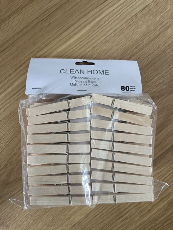 Co-four® 80x Wäscheklaern XL Aus Holz - Nachhaltige Holzklaern Aus