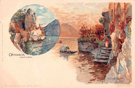2x SALUTE di GANDRIA - cartoline 1900 Litho ++