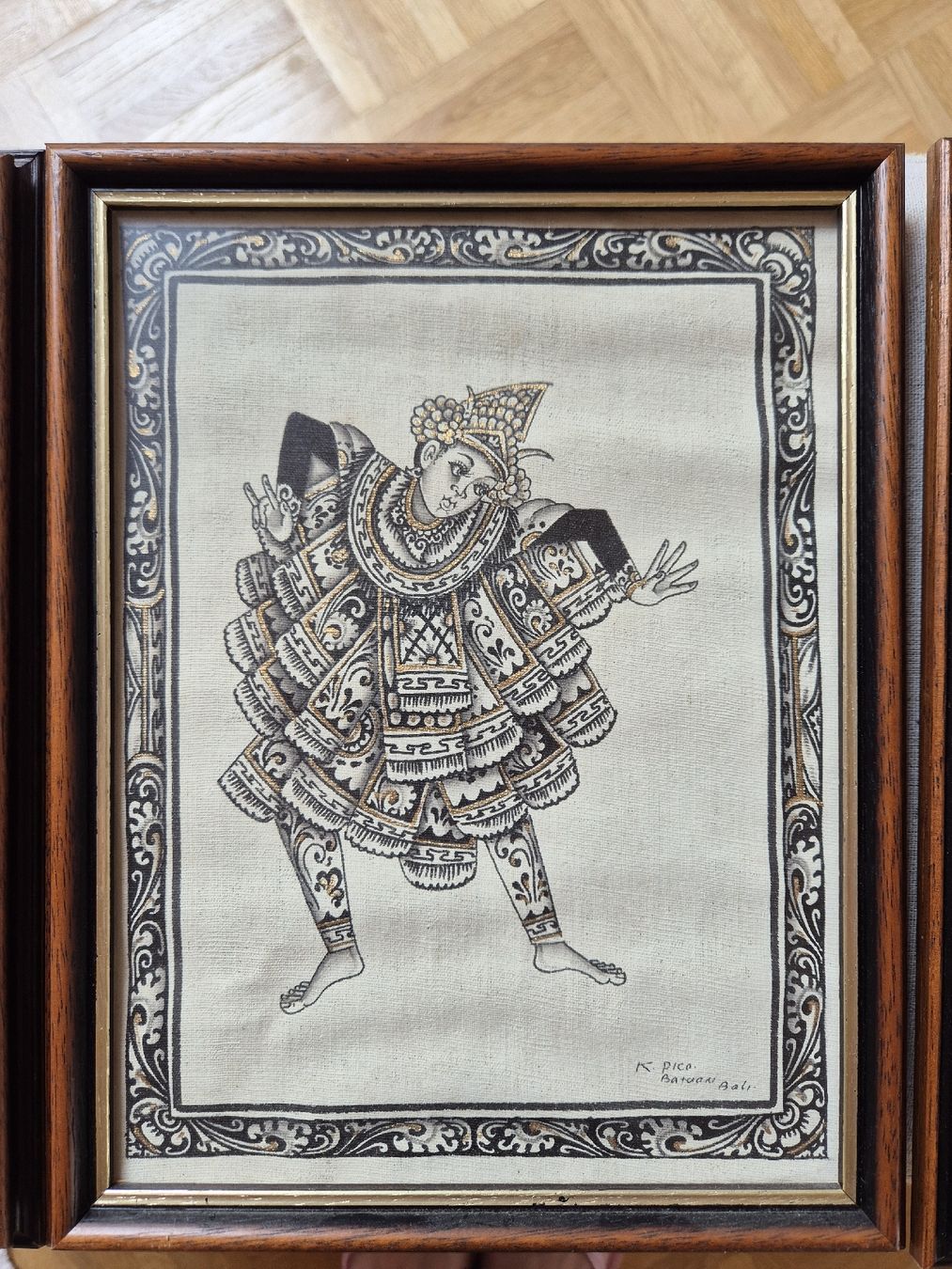 Gemälde: 3 Tableaux Bali Danse Traditionnelle  Doré – Gebraucht aus Farvagny-le-Grand von Grapeful88 1