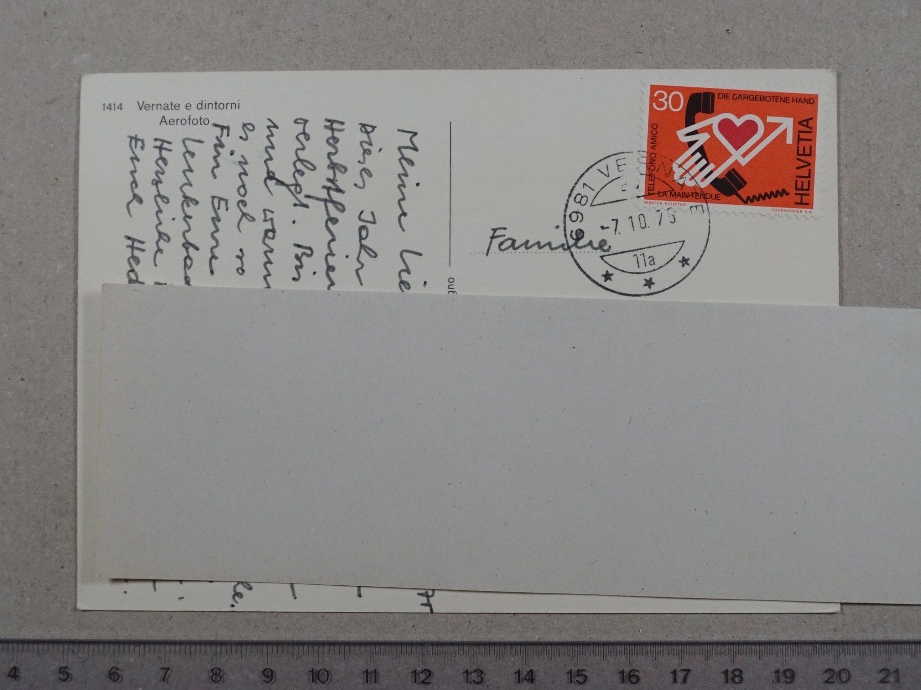 Ansichtskarten: Vernate e dintorni, Aerofoto, 1975 – Gebraucht aus Lenzburg von fh1 1