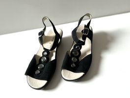 Vitaform Sandalen mit Schmuck-Aplikation Schwarz Gr. 42 Neu