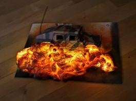 1:18 Diorama "Explosion unter Hummer" "