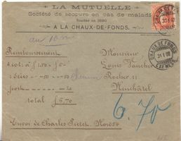 SBK 66E auf Brief La Mutuelle Chaux de Fonds - Neuchâtel