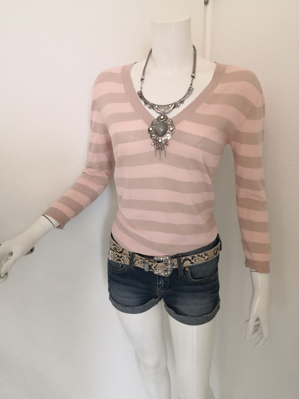 Mango Maglioni & Felpe: 🤩MANGO SUIT TWINSET PULLOVER & TOP GESTREIFT ROSA-BEIGE – Usato da Olten venduto da Naja-Twins-Twins 3