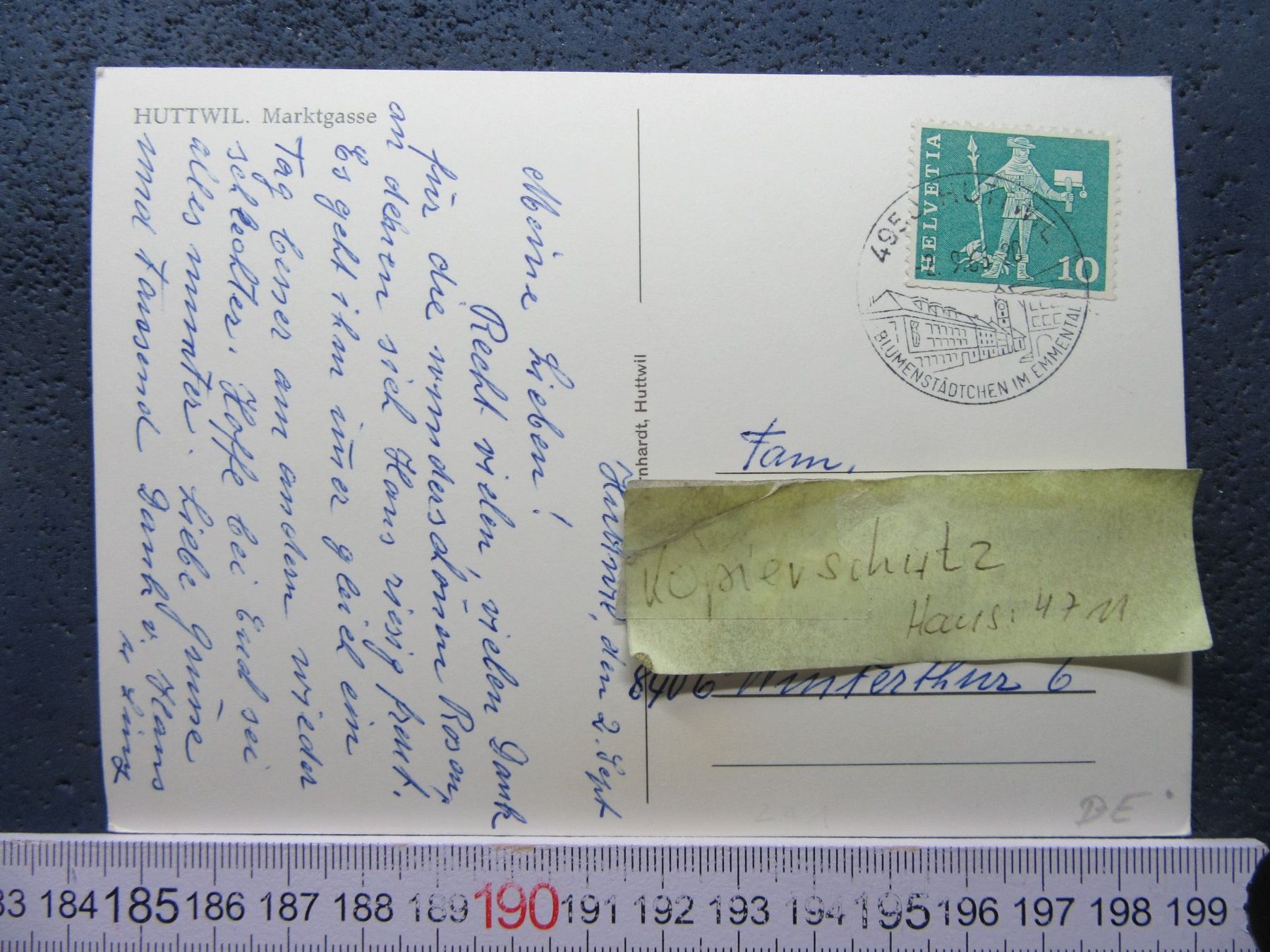 Cartoline postali: HUTTWIL MARKTGASSE 1966 AK BE – Usato da Ettingen venduto da Hausi4711 1
